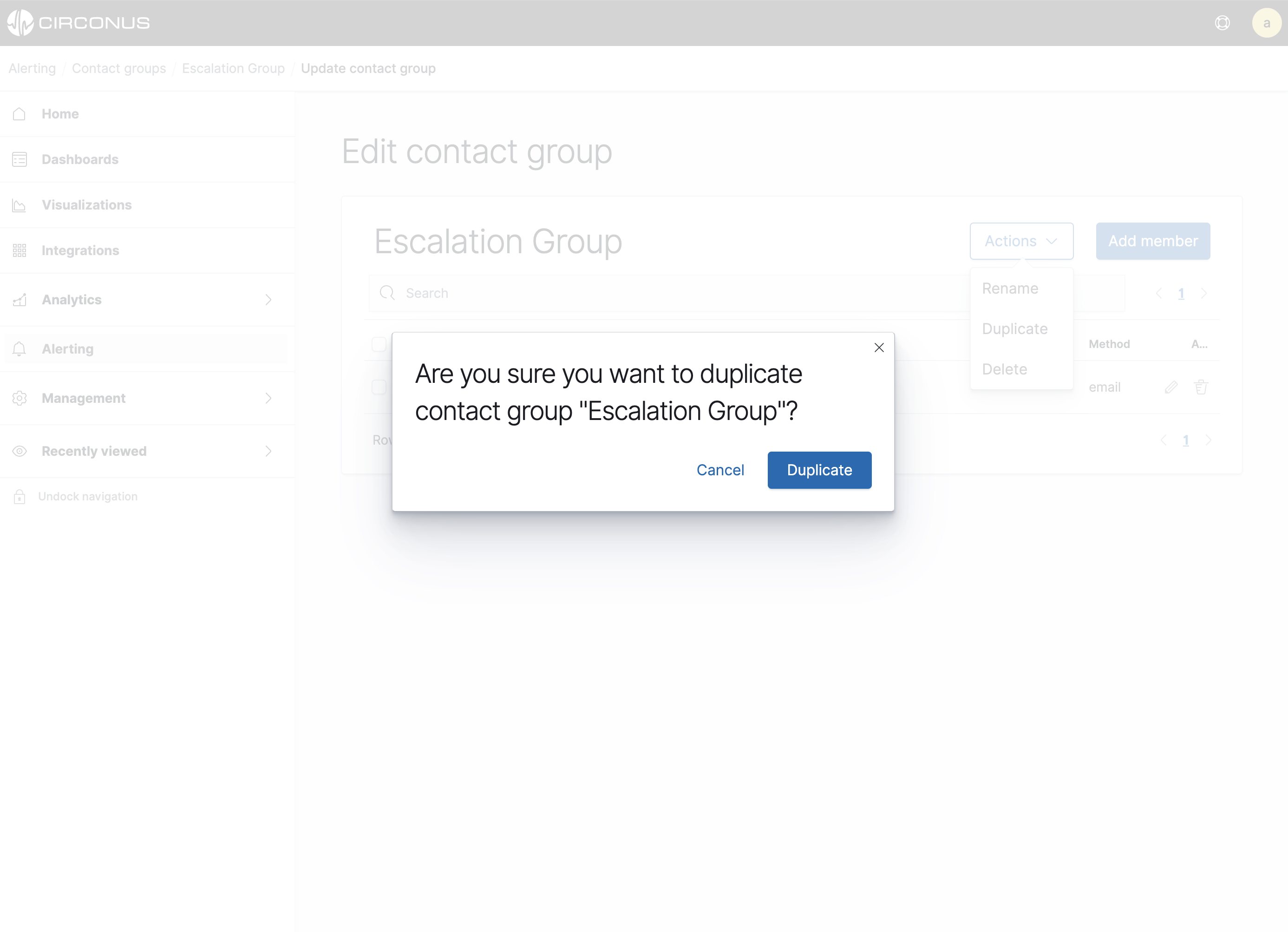 Duplicate Contact Group