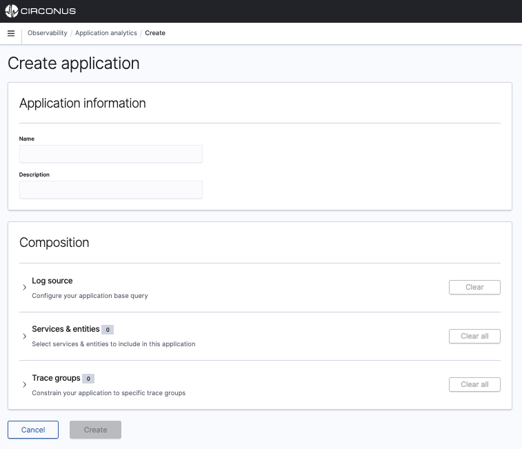 Create a new App in Application Analytics