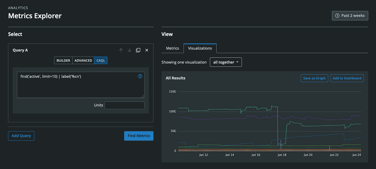 Metrics Explorer CAQL Query