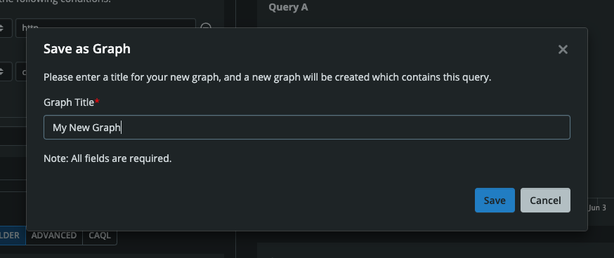 Metrics Explorer Save Visualization as Graph