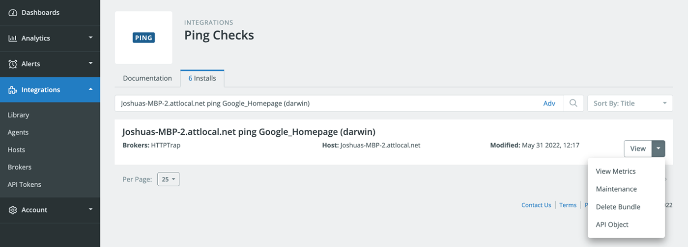 Ping Check Validation